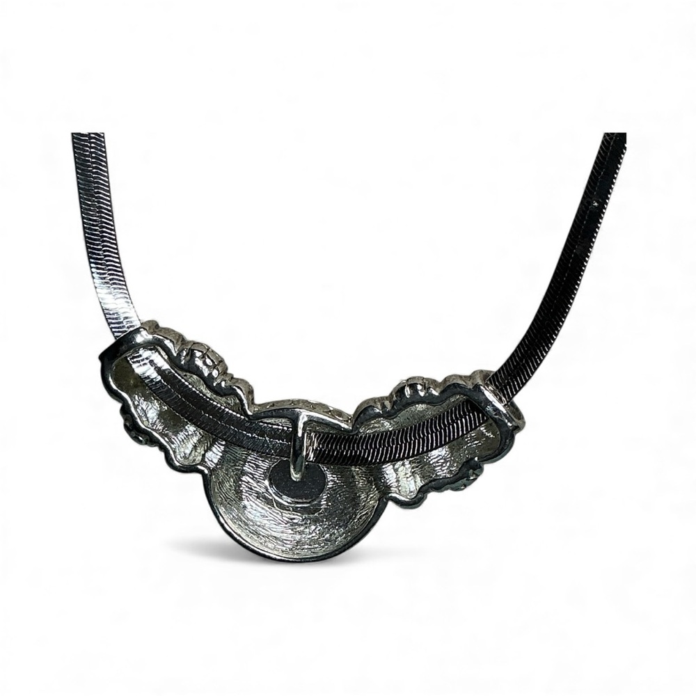 🐥 Herringbone chain with sliding stone pendant - Picture 3 of 3